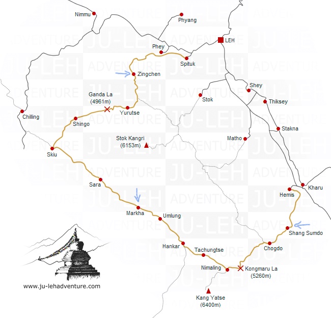 Markha Valley Trek - Map