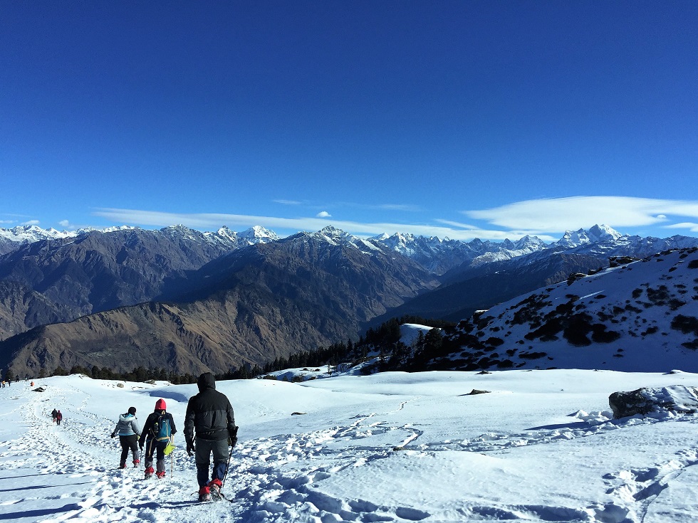 Hike down from summit