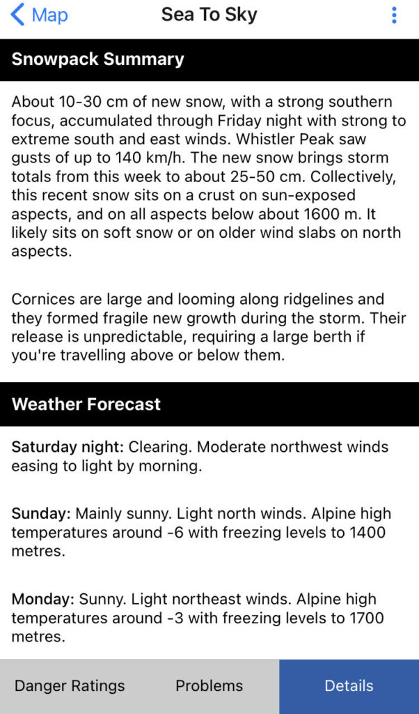 Avalanche Canada Forecast Sea to Sky Apr 11 2021