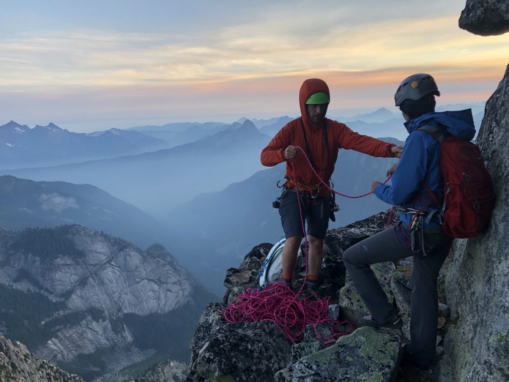 Roping Up on West Ridge of Mount Rexford