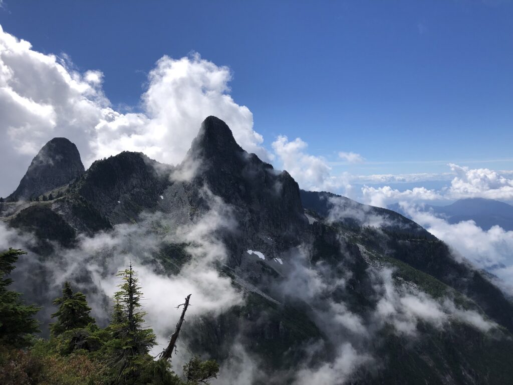 East Lion, Thomas Peak and West Lion as seen from James Peak