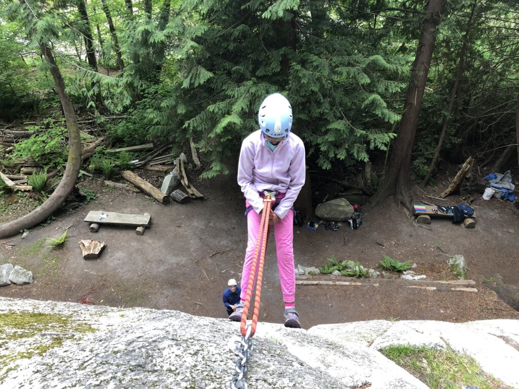 Kids rappelling at Sidecar - Free and Easy area