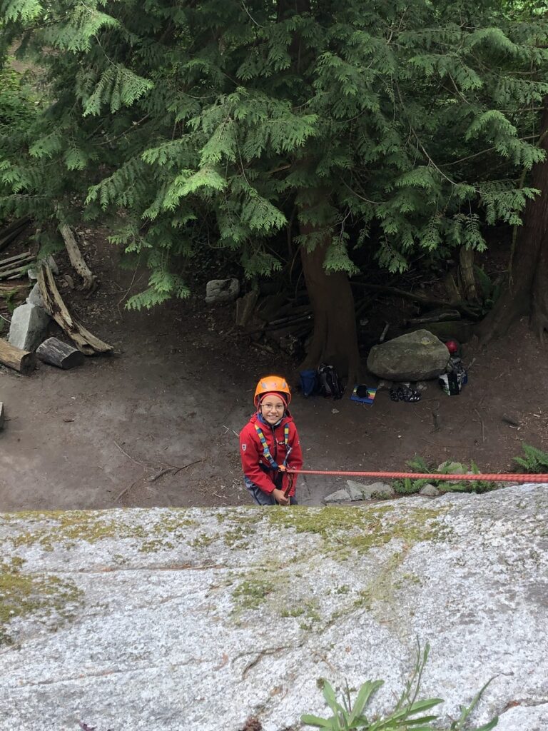 Kids rappelling at Sidecar - Free and Easy area