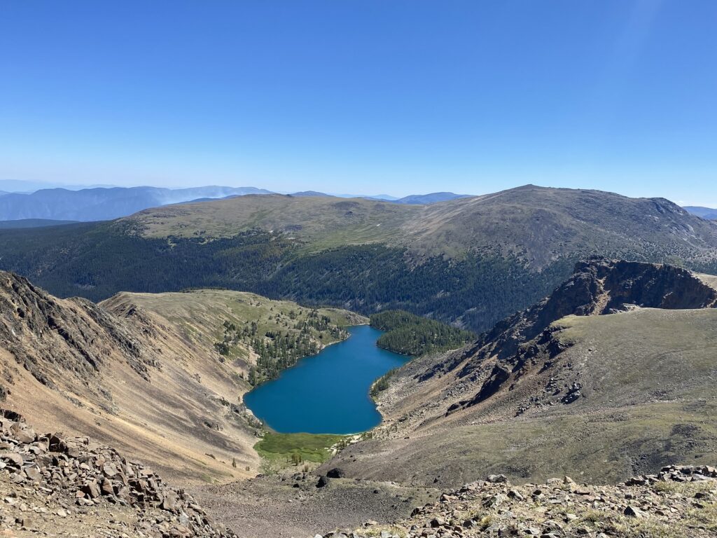 Ladyslipper Lake view from Devil's Wood Pile - Cathedral Rim Trail