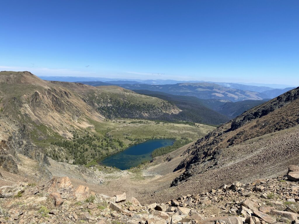 Cathedral Lakes Rim Trail Glacier Lake View