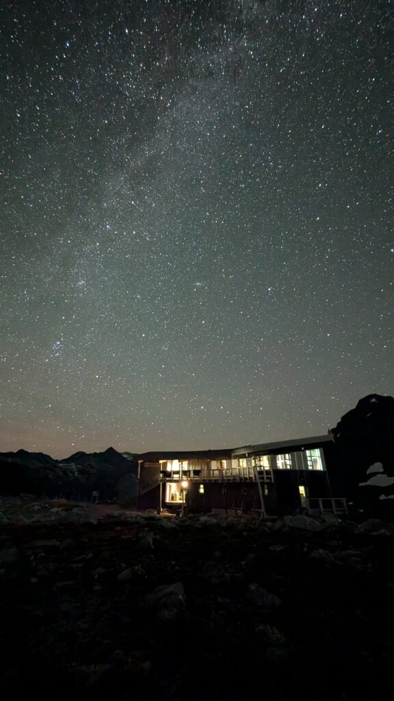 Kees and Claire Memorial Hut at Night